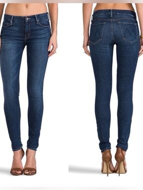 MOTHER the Looker Slow Ride Skinny Jeans in Dark Indigo